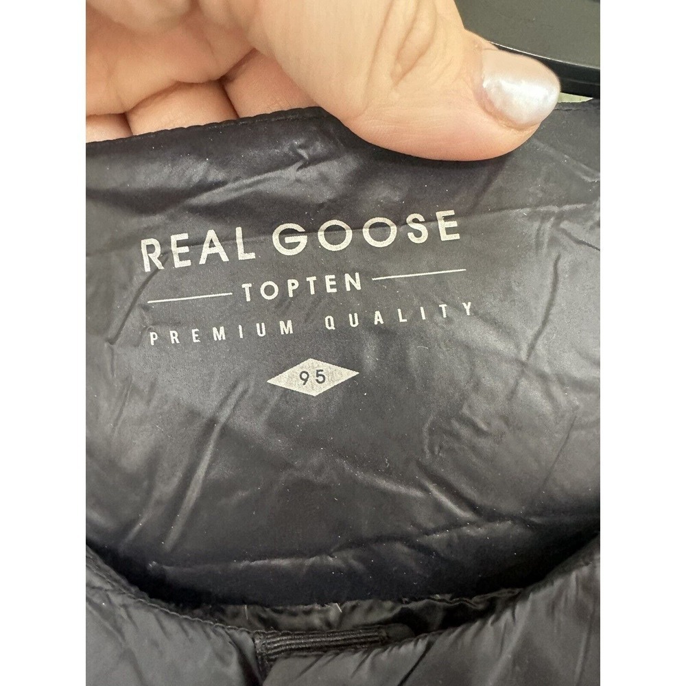 Real Goose Vest Mens Sz S Puffer Snap Feather Fill Navy Blue​​​​ - Picture 2 of 4